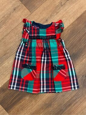 Ruffle Butts Red Green Plaid Dress Christmas Holiday Outfit 6-12m